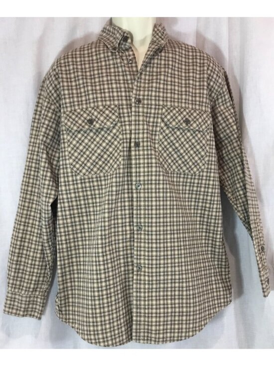 Magellan Other - Magellan Sportswear Shirt Mens M Grunge Brown Cabincore Plaid Button Down VTG